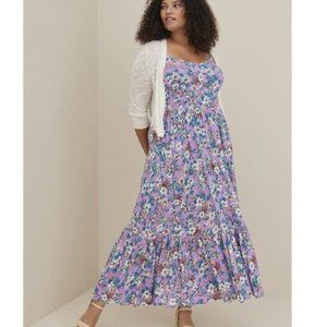 Torrid Purple Floral Tiered Maxi Dress Size 6x